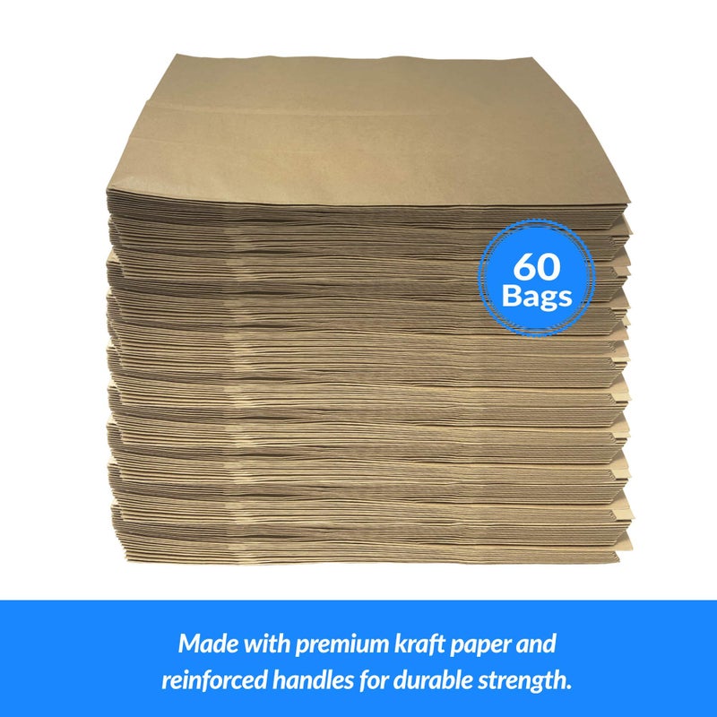 Reli. Paper Shopping Bags | 60 Pcs | Large 16"x6"x12" | Brown Paper Bags with Handles | Heavy Duty, 68 lbs Basis | Kraft With Wide Base | Take Out/To Go, Retail, Shopping, Restaurant - Image 2